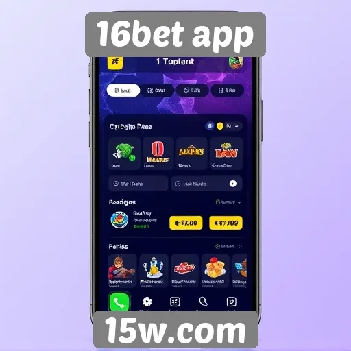 Interface e usabilidade do app 16bet